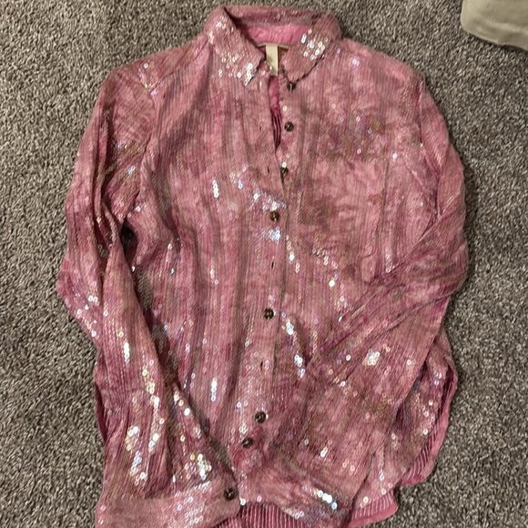 Pilcro Shrunken Sequin Blouse - Picture 6 of 7